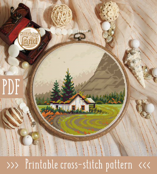 Old Hut Cross Stitch Pattern