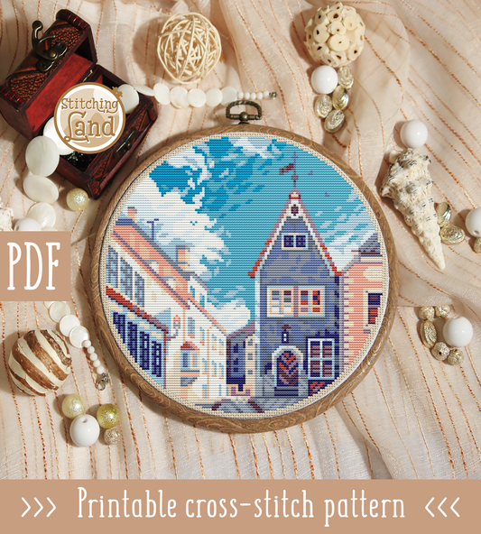 Old Street Cross Stitch Pattern