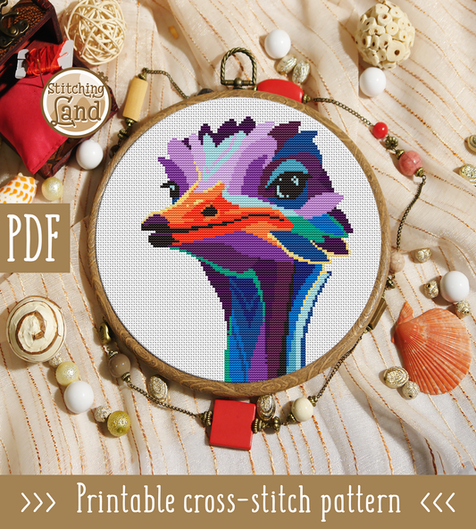 Ostrich Cross Stitch Pattern