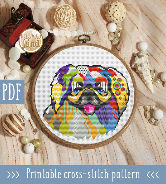 Pekingese Cross Stitch Pattern