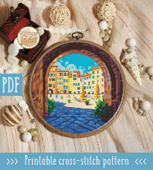 Piazza Anfiteatro Cross Stitch Pattern