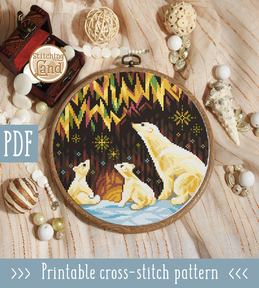 Polar Bears Cross Stitch Pattern