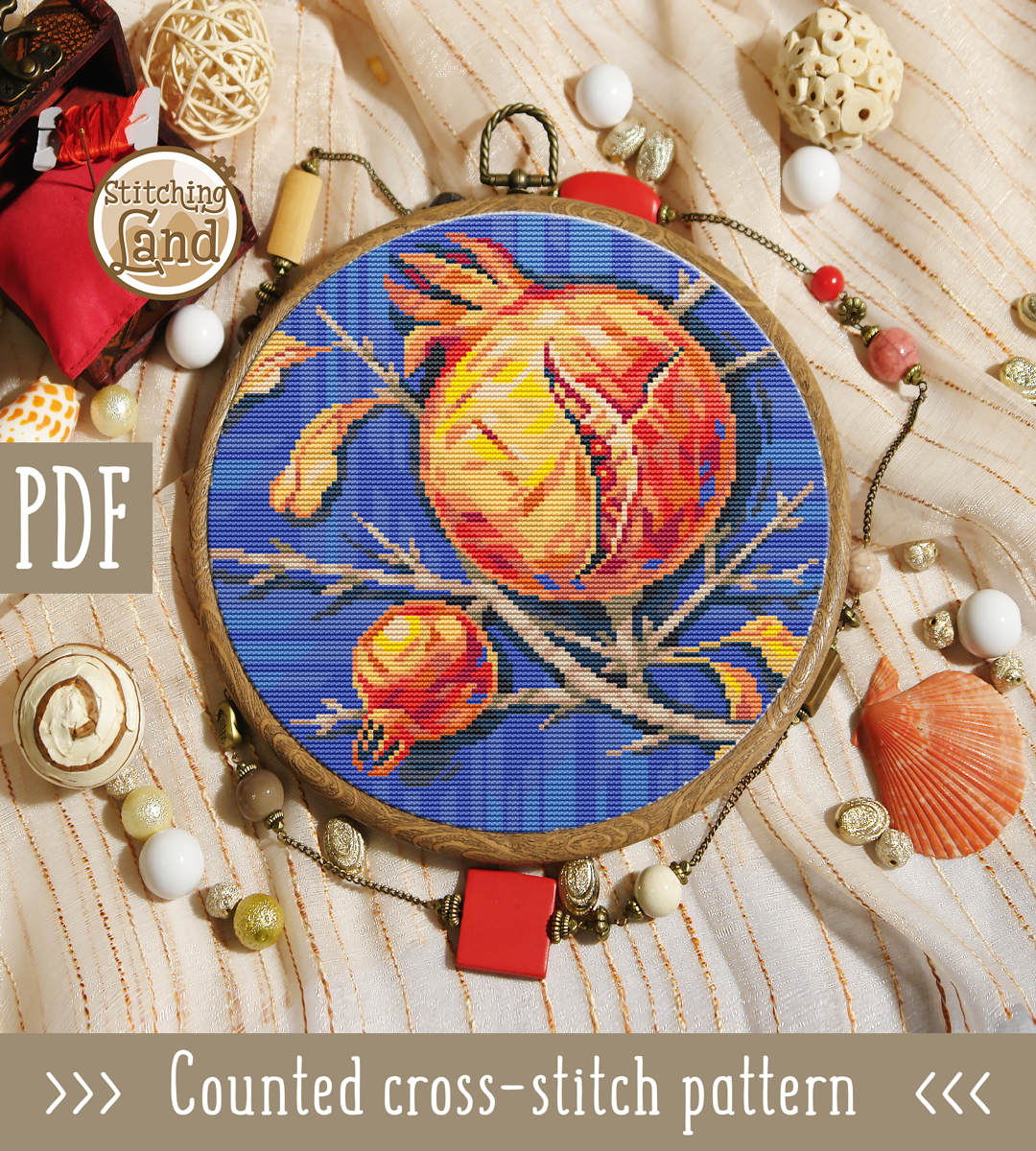 Pomegranate II Cross Stitch Pattern