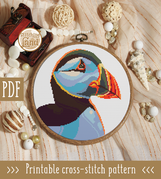 Puffin Cross Stitch Pattern