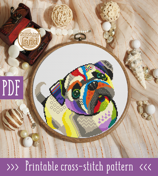 Pug Cross Stitch Pattern