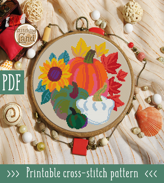 Pumpkins Cross Stitch Pattern