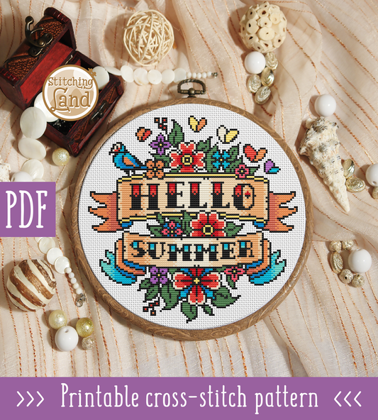 Hello Summer Cross Stitch Pattern