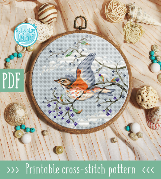 Redwing Cross Stitch Pattern
