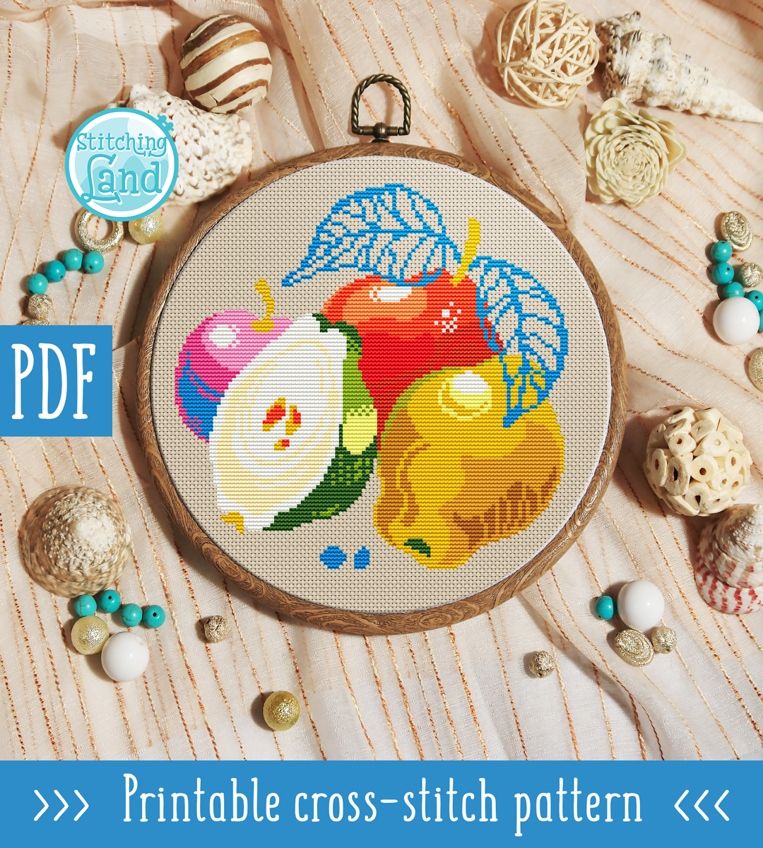Ripe Fruits Cross Stitch Pattern