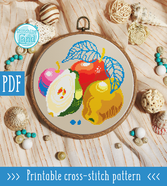 Ripe Fruits Cross Stitch Pattern