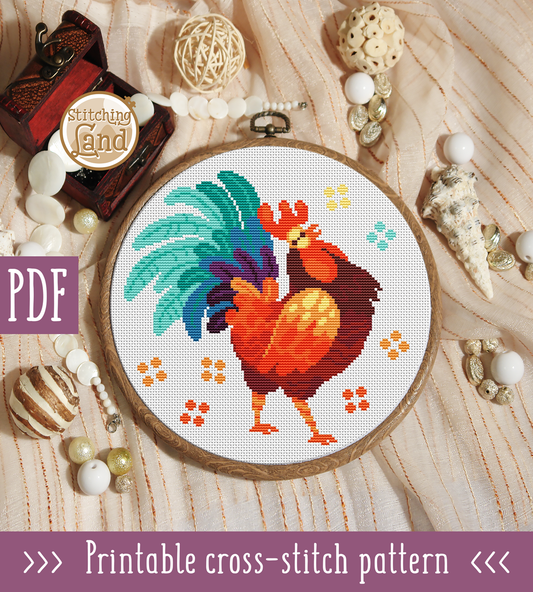 Rooster Cross Stitch Pattern