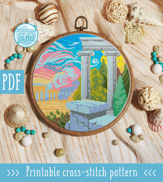 Ruin Cross Stitch Pattern