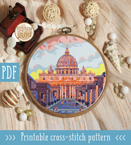 Saint Peters Basilica Cross Stitch Pattern