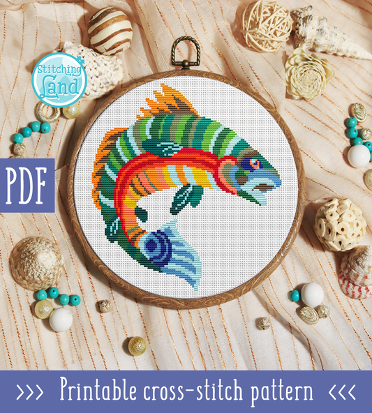 Salmon Cross Stitch Pattern