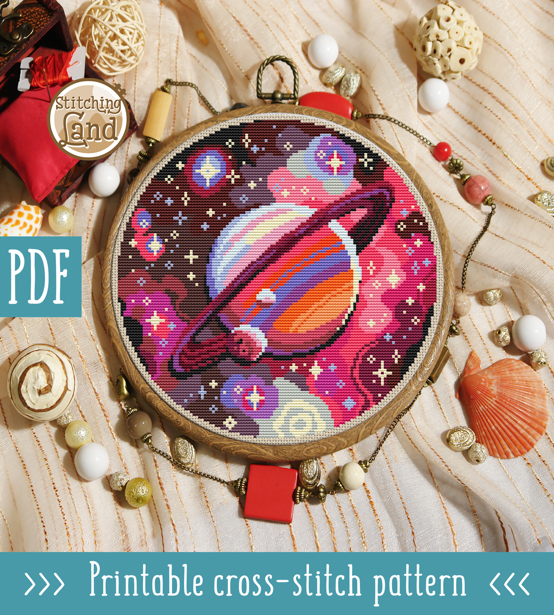 Saturn II Cross Stitch Pattern