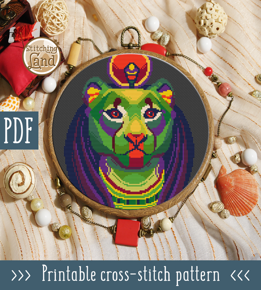 Sekhmet Cross Stitch Pattern