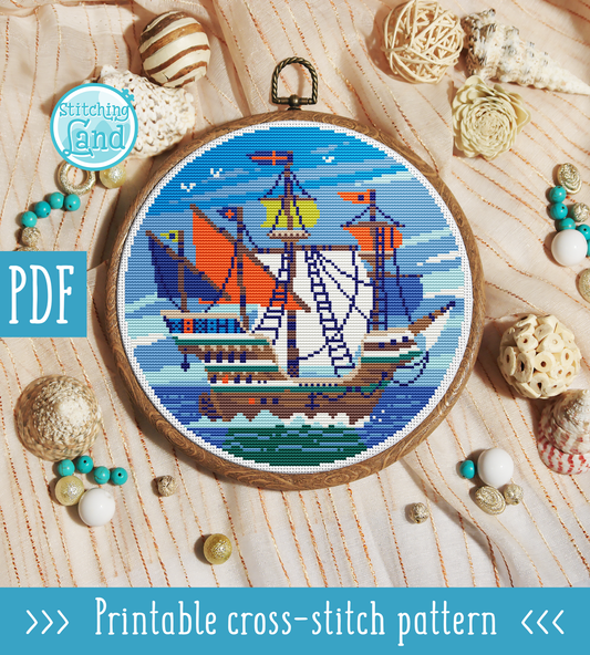 Ship Cross Stitch Pattern
