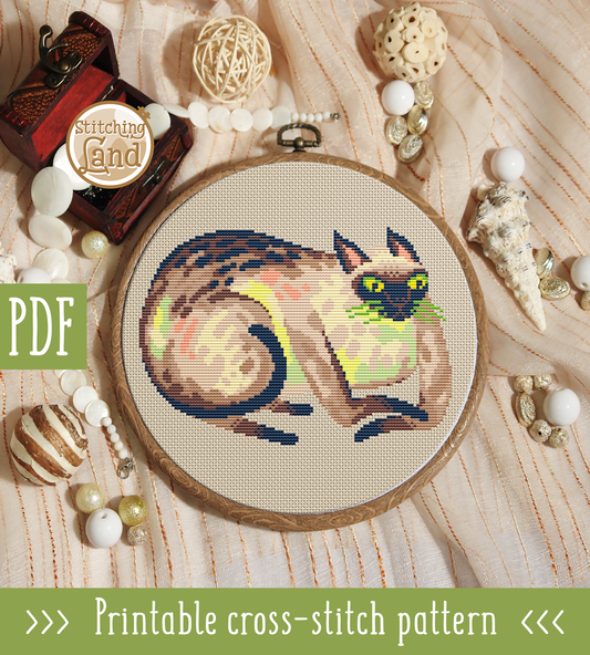 Siamese Cat Cross Stitch Pattern
