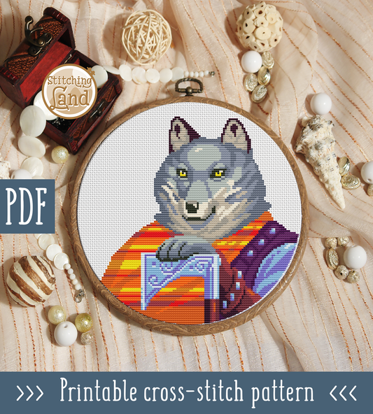Sir Wolf Cross Stitch Pattern