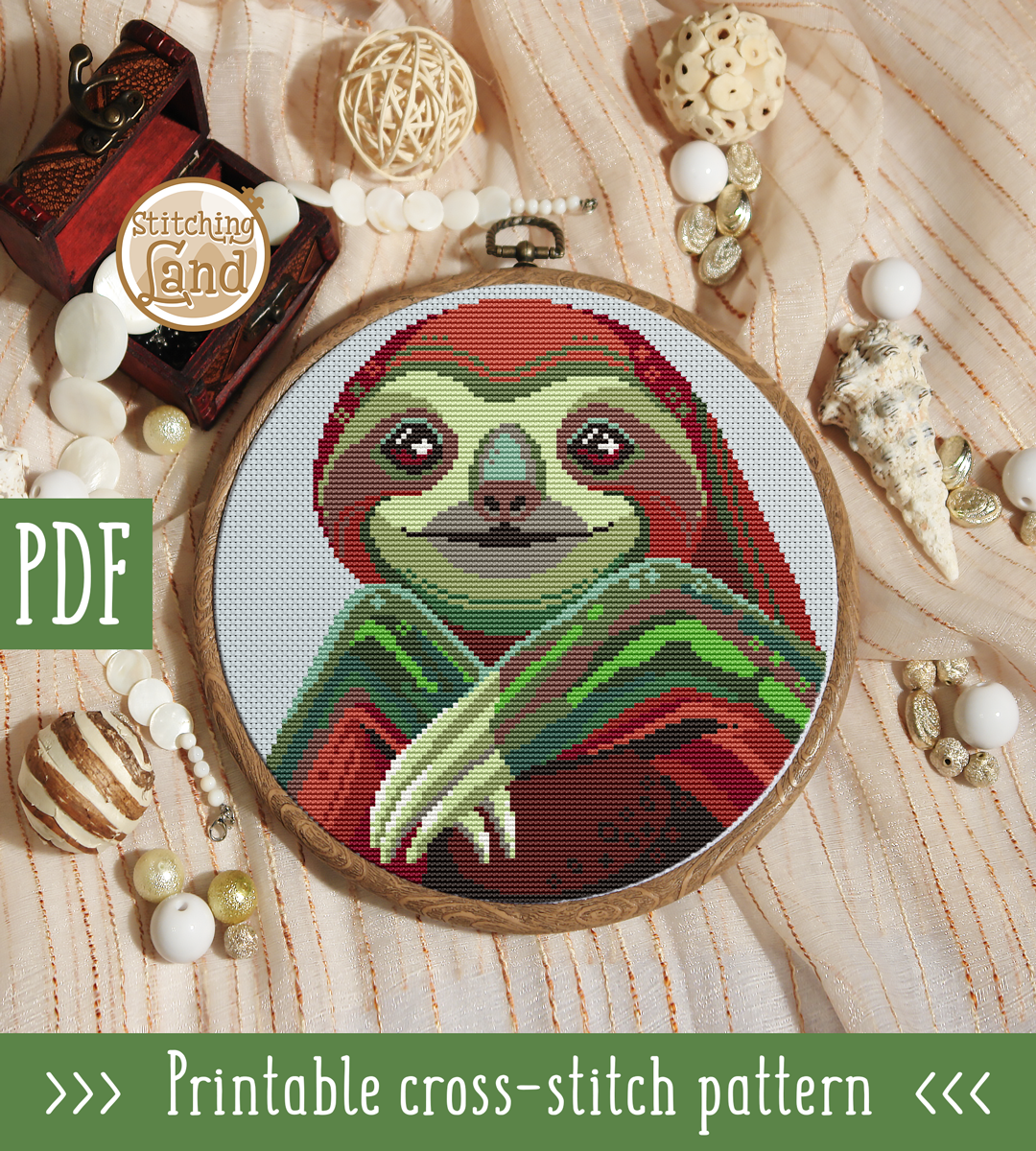 Sloth II Cross Stitch Pattern