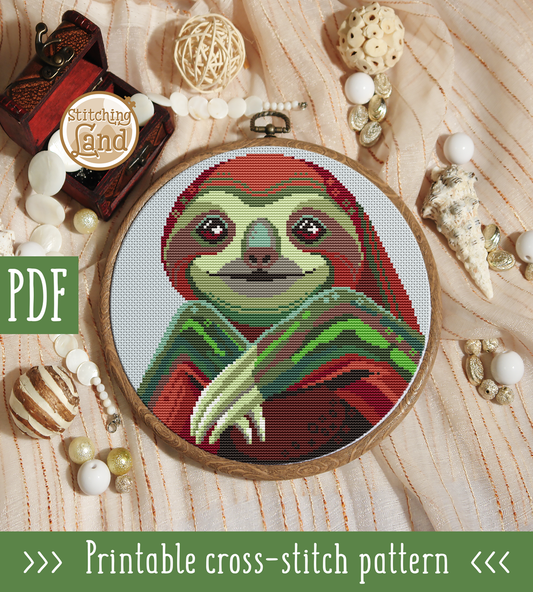 Sloth II Cross Stitch Pattern