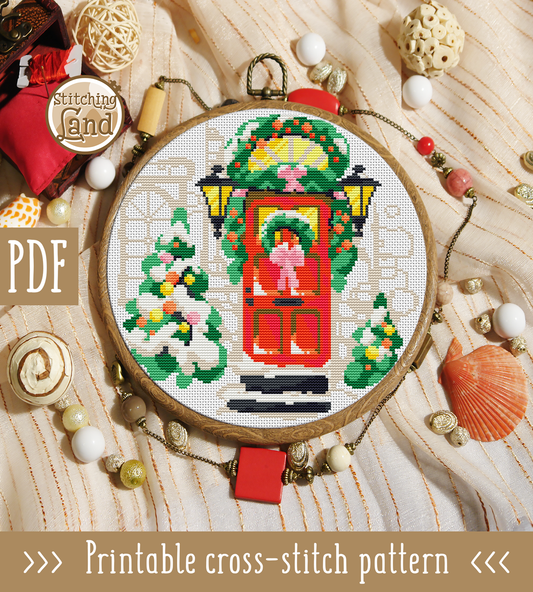 Snow Door Cross Stitch Pattern