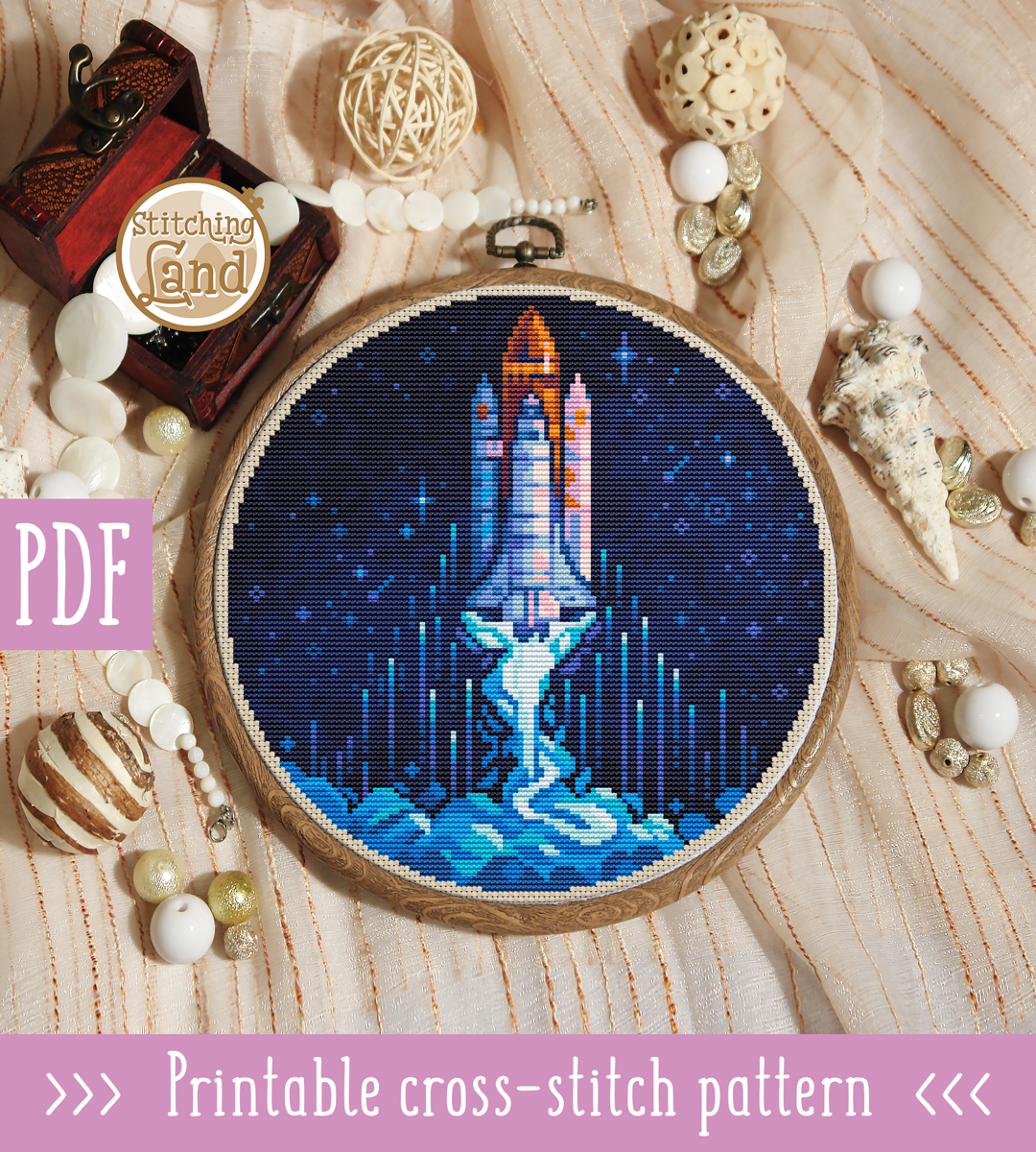 Space Shuttle Cross Stitch Pattern