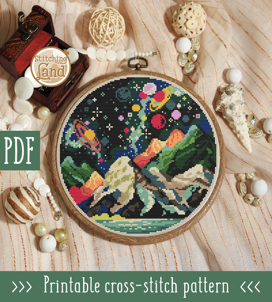 Starry Night Cross Stitch Pattern