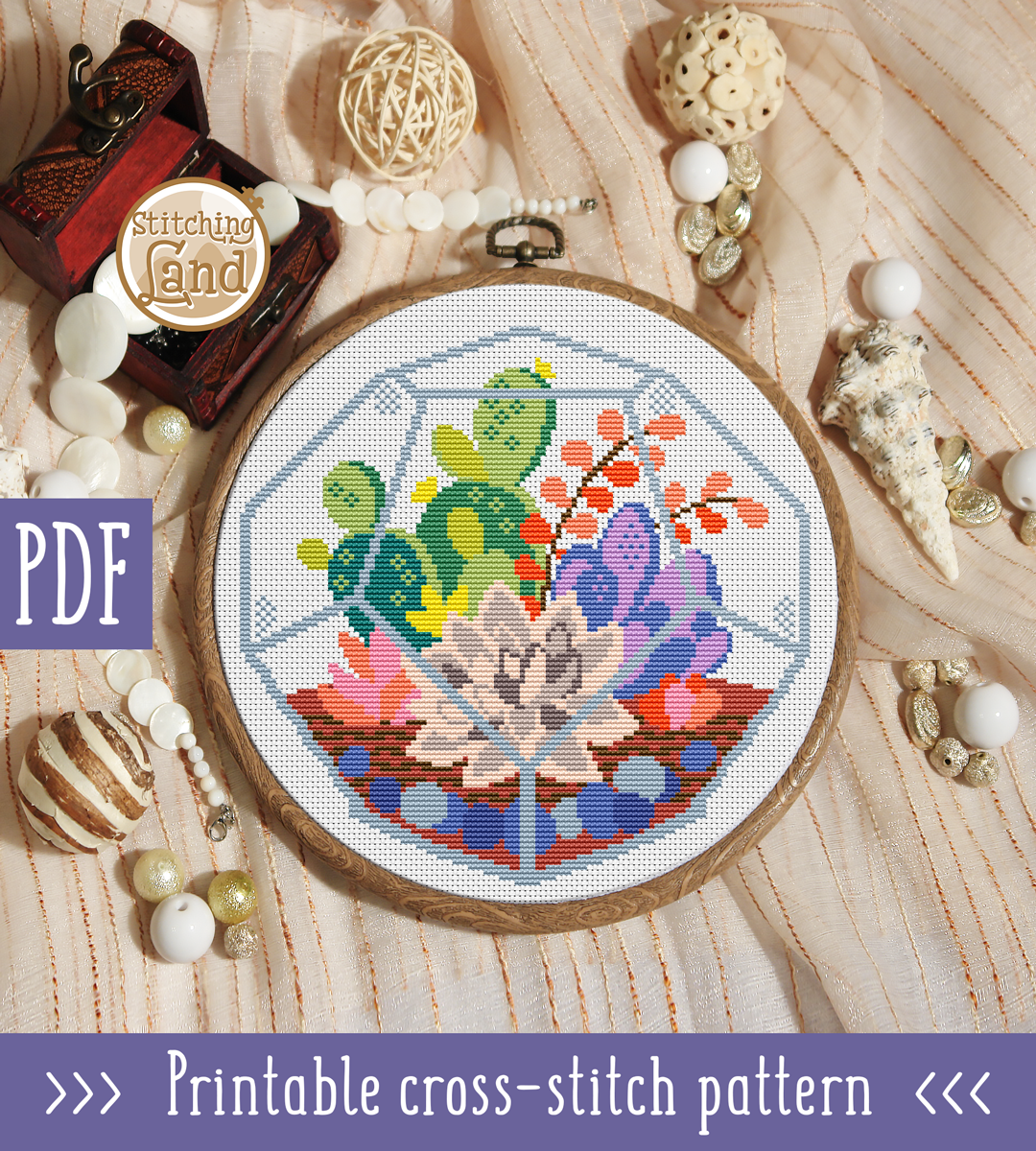 Succulents Cross Stitch Pattern