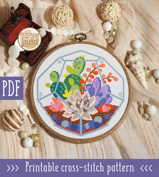 Succulents Cross Stitch Pattern