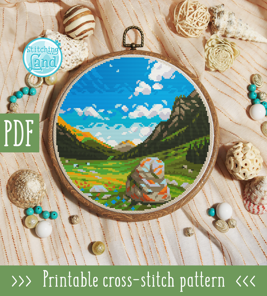 Swiss Alps Cross Stitch Pattern