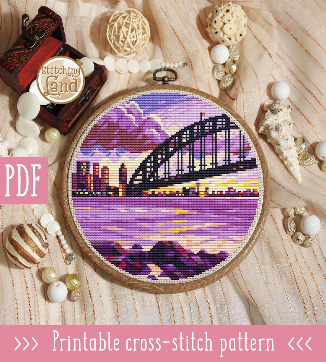 Sydney Harbour Bridge Cross Stitch Pattern