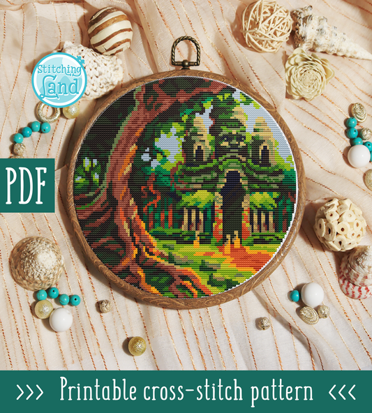 Ta Prohm Cross Stitch Pattern