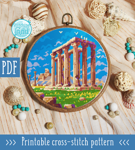 Temple Of Zeus Cross Stitch Pattern