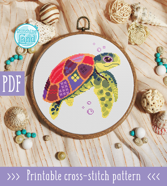 Turtle Cross Stitch Pattern