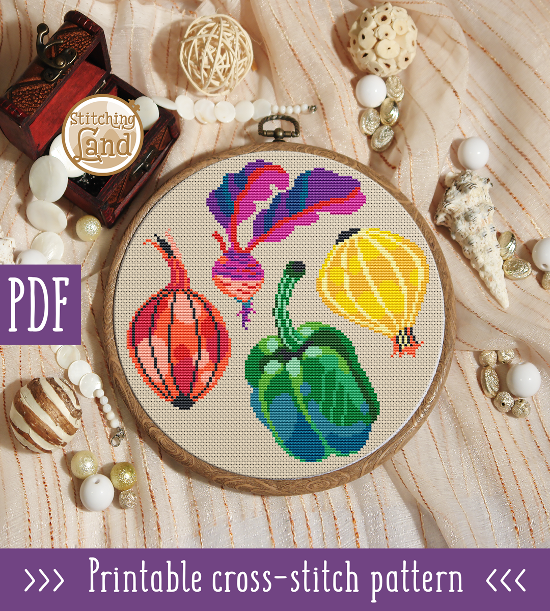 Vegetables Cross Stitch Pattern