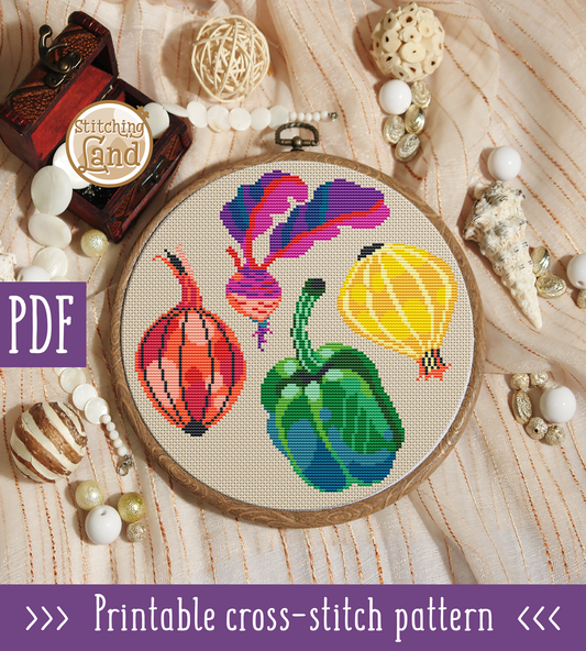 Vegetables Cross Stitch Pattern