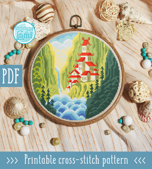 Waterfall Cross Stitch Pattern