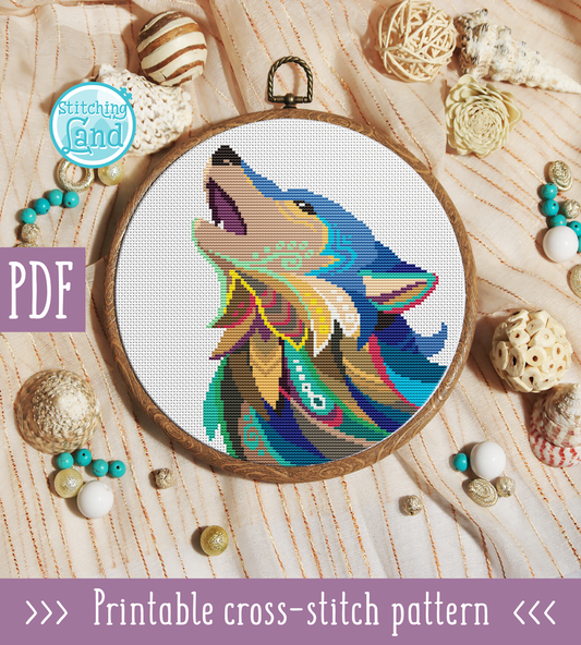Wolf Cross Stitch Pattern
