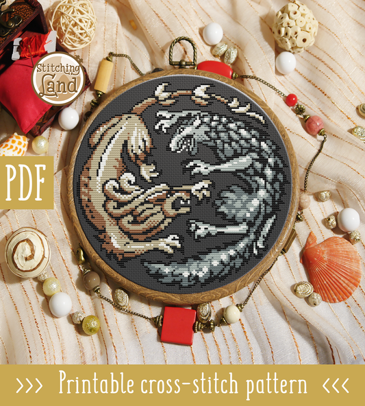 Wolf And Lion Cross Stitch Pattern