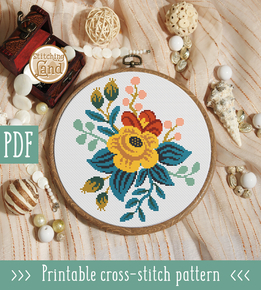 Yellow Flower II Cross Stitch Pattern