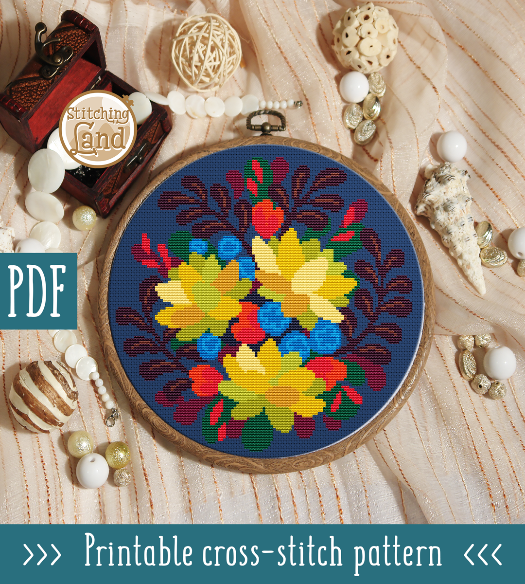 Yellow Flowers IV Cross Stitch Pattern