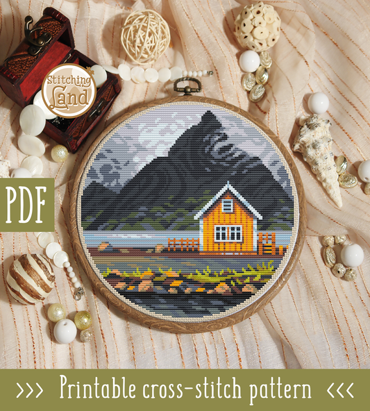 Yellow House Cross Stitch Pattern
