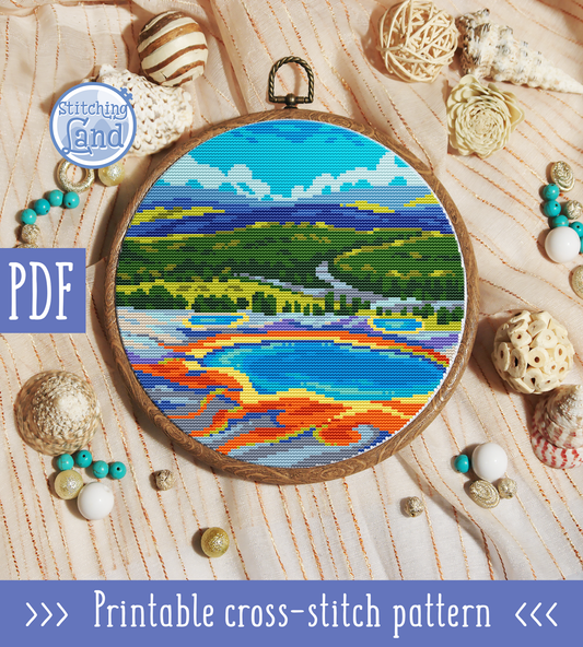 Yellowstone National Park Cross Stitch Pattern