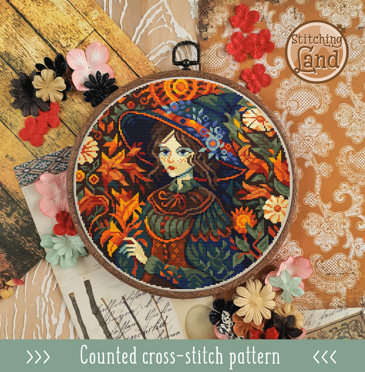 Young Sorceress Cross Stitch Pattern