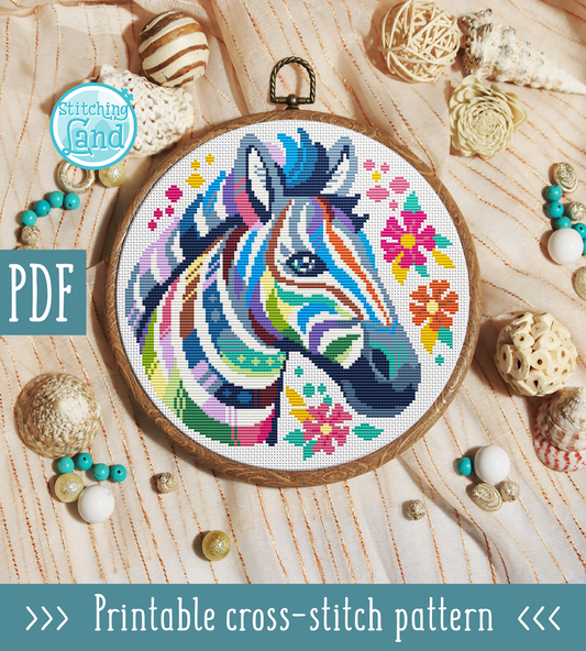 Zebra Cross Stitch Pattern