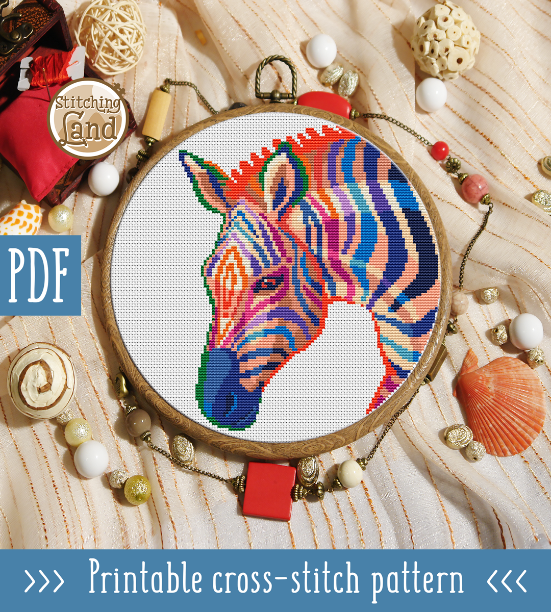 Zebra II Cross Stitch Pattern