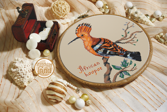 African Hoopoe Cross Stitch Pattern