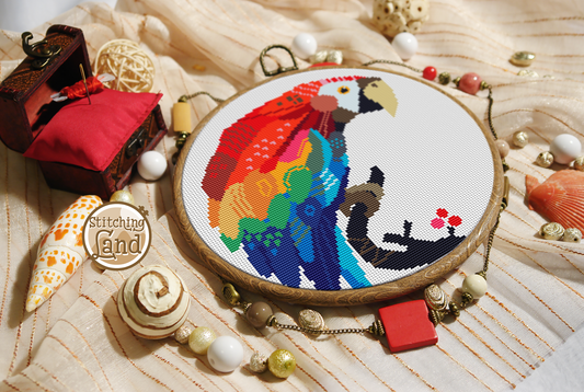Ara Parrot Cross Stitch Pattern