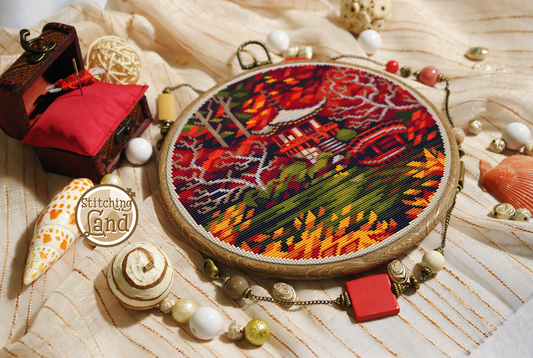 Autumn Pagoda Cross Stitch Pattern